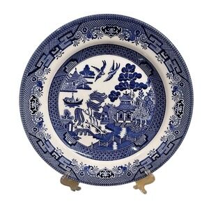 Blue Willow 2 Pc 10" Dinner Plates & 2 Pc Cereal Bowls Churchill‎